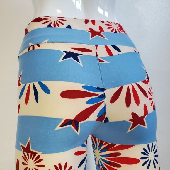 NEW LuLaRoe Light Blue Fireworks Leggings - Picture 7 of 8